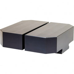 Air Vise Workholding - 6" Wide x 15/16" High x 2-7/8" Thick, Flat/No Step Vise Jaw - Soft, Aluminum, Fixed Jaw, Compatible with AV-T-4 Vises - Exact Tooling