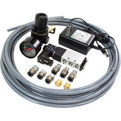 Air Vise Workholding - 15 Piece Vise Electric Operation Kit - Steel, Brass, Plastic - Exact Tooling