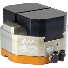 Air Vise Workholding - 4" Wide x 15/16" High x 2-7/8" Thick, Flat/No Step Vise Jaw - Soft, Aluminum, Fixed Jaw, Compatible with AV-R-4 Vises - Exact Tooling