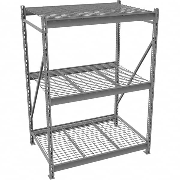 Tennsco - 3 Shelf Starter Wire Deck Open Steel Shelving - 72" Wide x 84" High x 36" Deep, Medium Gray - Exact Tooling
