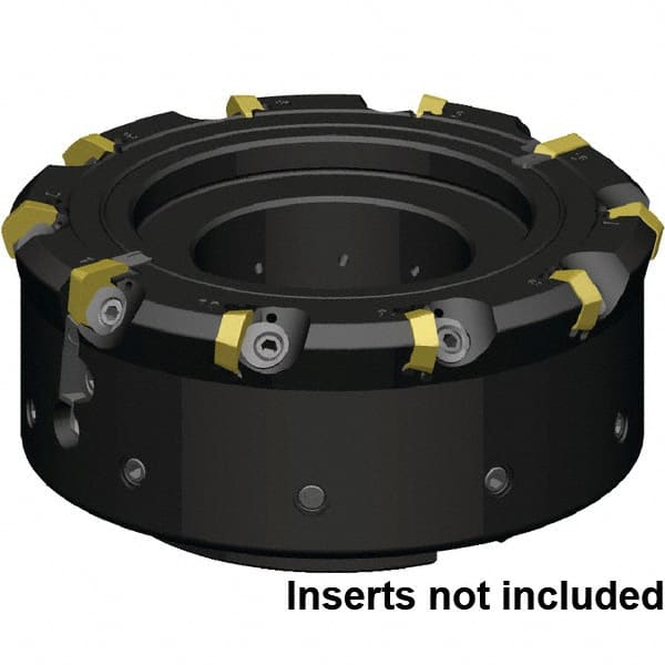 Kennametal - 10 Inserts, 125mm Cutter Diam, 1.09mm Max Depth of Cut, Indexable High-Feed Face Mill - 40mm Arbor Hole Diam, 63mm High, KCFM Toolholder, HDHN07008SR Inserts, Series KCFM - Exact Tooling