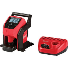 Milwaukee Tool - 12 Volt Automatic Tire Inflator Tool - 120 psi, 26" Hose Length, Tool Only, Auto Shut-Off, Compact, Portable, Anti-Vibration Feet, Weather Resistant, Impact Resistant - Exact Tooling