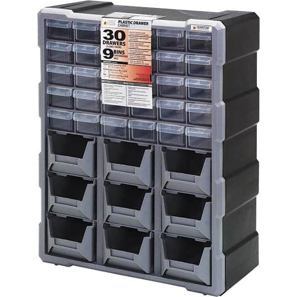 Quantum Storage - 39 Drawer, Small Parts Drawer Cabinet System - 23-3/4" Deep x 6-1/4" Wide x 15" High - Exact Tooling