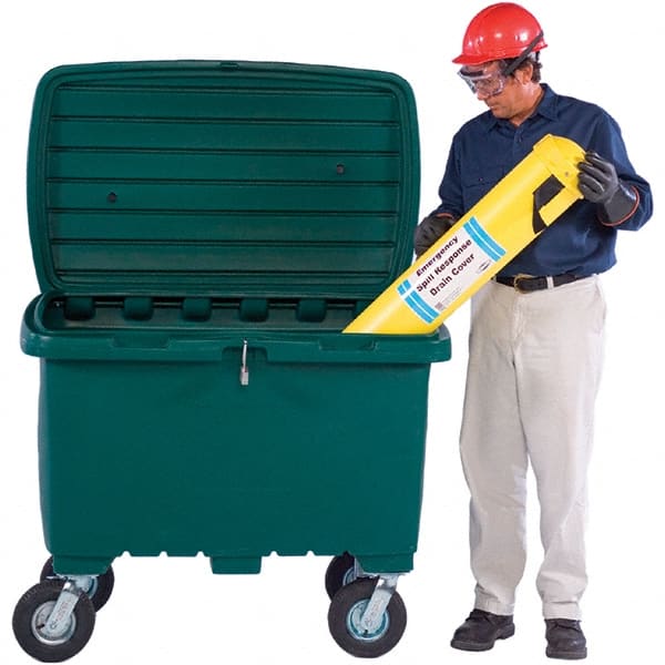 UltraTech - 15 Cu Ft, 350 Lb Load Capacity Green Polyethylene Tote Container - 48" Long x 31" Wide x 41.8" High, Lid Included - Exact Tooling