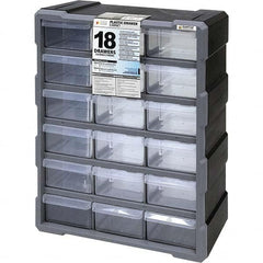 Quantum Storage - 18 Drawer, Small Parts Drawer Cabinet System - 18-3/4" Deep x 6-1/4" Wide x 15" High - Exact Tooling