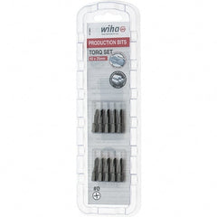 Wiha - 1/4" Drive, #0 Torq-Set Screwdriver Bit - 1" OAL - Exact Tooling