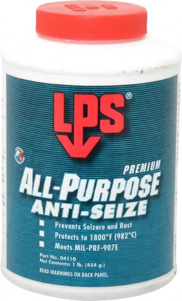 LPS - 1 Lb Can General Purpose Anti-Seize Lubricant - Molybdenum Disulfide, -65 to 1,800°F, Blue/Gray, Water Resistant - Exact Tooling