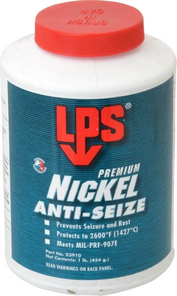 LPS - 1 Lb Can Extreme Temperature Anti-Seize Lubricant - Nickel, -65 to 2,600°F, Silver Gray, Water Resistant - Exact Tooling