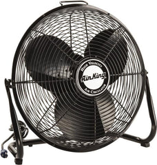 Air King - 18" Blade, 1/6 hp, 1,925, 2,575 & 3,400 CFM, Low Floor Stand Industrial Circulation Fan - Floor Stand, 110 Volts, 0.95/1.65 Amps, 3 Speed - Exact Tooling