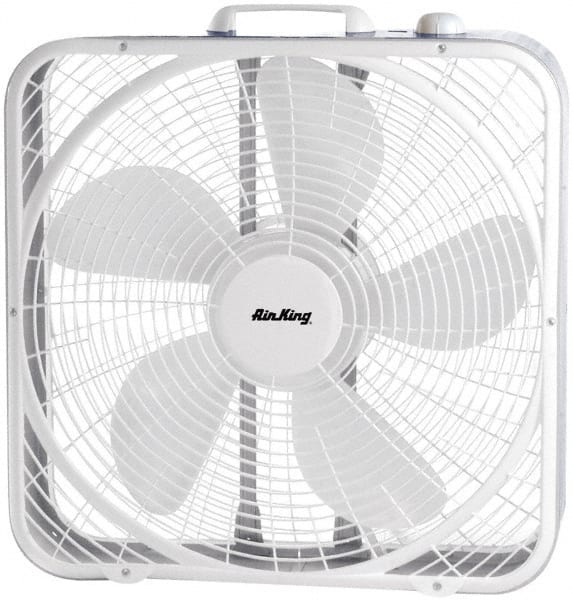 Air King - 20" Blade, 1/25 hp, 2,220/1,920/1,530 CFM, Fixed Box Fan - 1 Amp Rating, 110 Volts, 3 Speed, 955 RPM - Exact Tooling