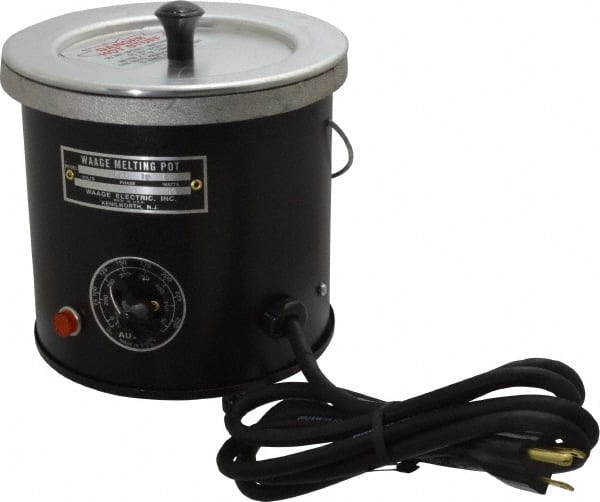 WAAGE - 1 Qt, 3-1/2" Deep, 150 to 450°F, Dip Coat Pot - 5" ID, 115 Volts, 600 Watts - Exact Tooling