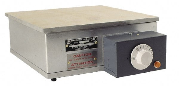 WAAGE - 24" Long x 12 Wide x 6" High, 230 Volt Hot Plate - 300 to 700°F, 1 Burner, 3200 Watt, 14 Amps - Exact Tooling