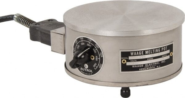 WAAGE - 4" High, 115 Volt Hot Plate - 150 to 550°F, 1 Burner, 600 Watt, 6" Diam, 6 Amps - Exact Tooling