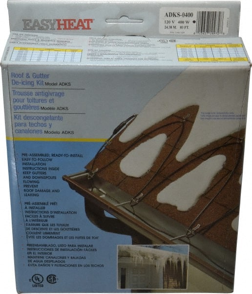 EasyHeat - 80" Long, 400 Watt, Roof Deicing Cable - 120 Volt Input - Exact Tooling