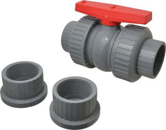 Simtech - 3" Pipe, Full Port, CPVC True Union Design Ball Valve - Inline - Two Way Flow, FNPT x FNPT Ends, Tee Handle, 150 WOG - Exact Tooling
