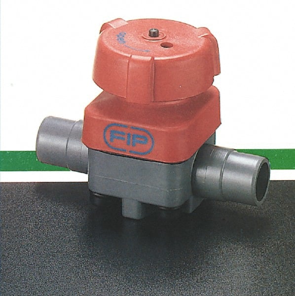 Simtech - 1-1/2" Pipe, 150 Max psi, Diaphragm Valve - Spigot End Connection, PVC, EPDM Seal - Exact Tooling