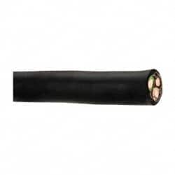 Made in USA - 250', 8/3 Gauge/Conductors, Black, Green & White Indoor & Outdoor Replacement Cord - 0 Receptacles, 40 Amps, 600 Volts, UL SOOW - Exact Tooling