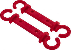 PRO-SAFE - 1/4" High x 1" Long x 2" Wide Barrier Connecting Link - Celcon, Celcon Finish, Red, Use with Plastic Chain - Exact Tooling