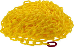 PRO-SAFE - 100' Long x 2" Wide Plastic Heavy-Duty Chain - Yellow - Exact Tooling