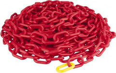PRO-SAFE - 50' Long x 2" Wide Plastic Heavy-Duty Chain - Red - Exact Tooling