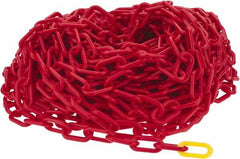 PRO-SAFE - 100' Long x 2" Wide Plastic Chain - Red - Exact Tooling