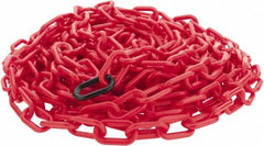 PRO-SAFE - 50' Long x 2" Wide Plastic Chain - Red - Exact Tooling