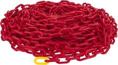PRO-SAFE - 100' Long x 2" Wide Plastic Heavy-Duty Chain - Red - Exact Tooling