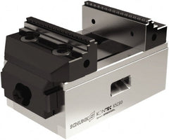Schunk - 80mm Jaw Width, 130mm Max Jaw Opening, 28mm Throat Depth, Manual Precision Self Centering Vise - Exact Tooling