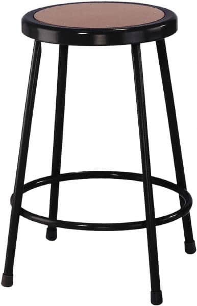 NPS - 24 Inch High, Stationary Fixed Height Stool - 14 Inch Deep x 14 Inch Wide, Hardboard Seat, Black - Exact Tooling