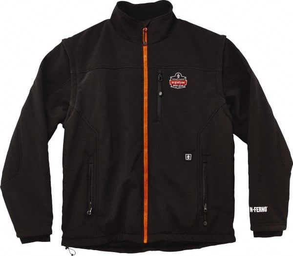 Ergodyne - Size M Heated & Cold Weather Jacket - Black, Polyester, Zipper Closure, 36 to 38" Chest - Exact Tooling