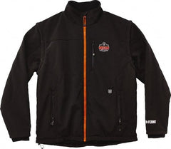 Ergodyne - Size 3XL Heated & Cold Weather Jacket - Black, Polyester, Zipper Closure, 50 to 54" Chest - Exact Tooling