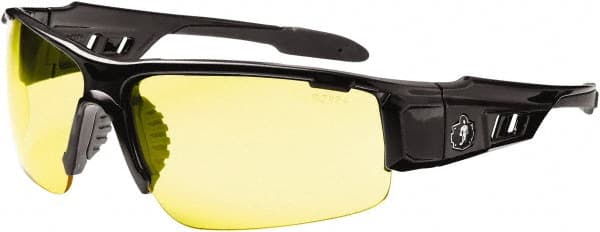 Ergodyne - Yellow Lenses, Framed Safety Glasses - Uncoated Lenses, Size Universal, Wrap Around - Exact Tooling