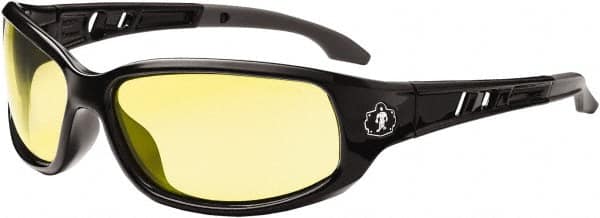 Ergodyne - Yellow Lenses, Framed Safety Glasses - Uncoated Lenses, Size Universal, Wrap Around - Exact Tooling