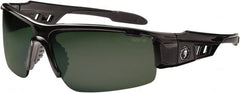 Ergodyne - Green Lenses, Framed Polarized Glasses - Uncoated Lenses, Size Universal, Wrap Around - Exact Tooling