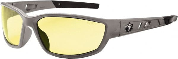 Ergodyne - Yellow Lenses, Framed Safety Glasses - Uncoated Lenses, Size Universal, Wrap Around - Exact Tooling