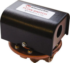 McDonnell & Miller - 100 psi, Brass Housing, Adjustable Paddle Flow Switch - 0.41 Flow Set Point, 1,863 Flow Point cc/min, 0.41 1.81 GPM, 120/240 Voltage, 1/2 Inch Thread Size - Exact Tooling