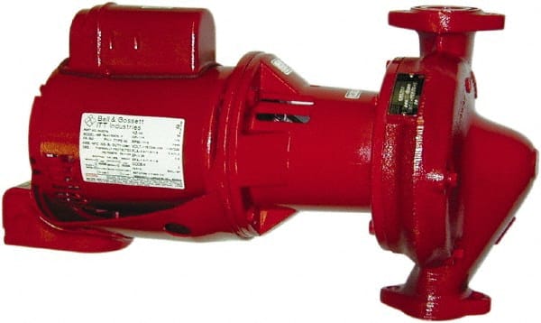 Bell & Gossett - 3/4 hp, 3 Phase, Bronze Housing, Bronze Impeller, Inline Circulator Pump - 208/230/460 Volt, 60 Hz, Flanges Included, 175 Max psi, Open Drip Proof Motor - Exact Tooling