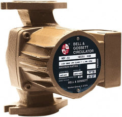 Bell & Gossett - .17 hp, 1 Phase, Bronze Housing, Noryl Impeller, Inline Circulator Pump - 115/230V Volt, 60 Hz Hz, 125 Max psi, 120V Motor - Exact Tooling