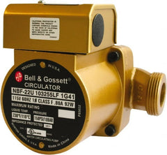 Bell & Gossett - 0.05 hp, 1 Phase, Bronze Housing, Noryl Impeller, Inline Circulator Pump - 115/230V Volt, 60 Hz Hz, 125 Max psi, 120V Motor - Exact Tooling