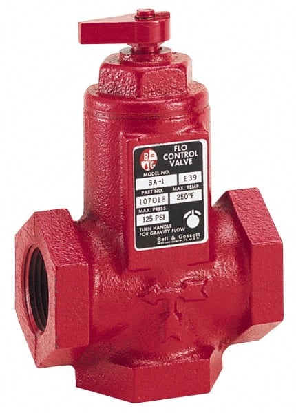 Bell & Gossett - 3/4" Pipe, Cast Iron Manually Operated Plumbing Valve - Buna Seal, FNPT - Exact Tooling
