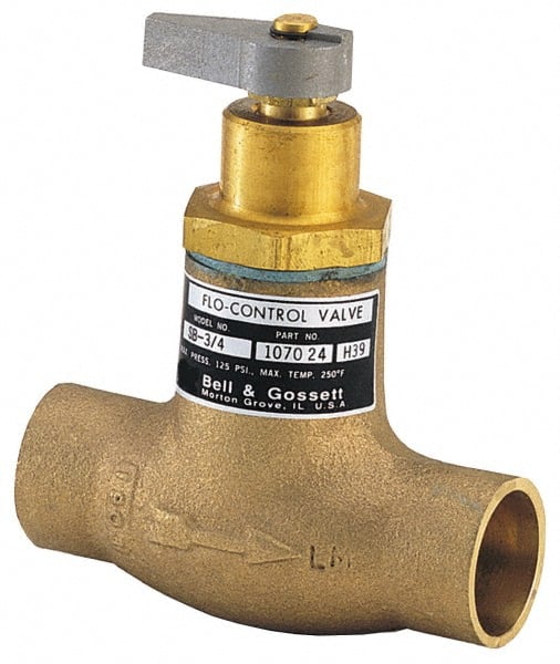 Bell & Gossett - 3/4" Pipe, Bronze Manually Operated Plumbing Valve - Buna Seal, Sweated - Exact Tooling