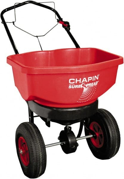 Chapin - 80 Lb Powder Coated Steel Walk Behind Broadcast Landscape Spreader - 12" Pneumatic Wheels - Exact Tooling