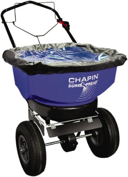 Chapin - 80 Lb Powder Coated Steel Walk Behind Broadcast Landscape Spreader - 12" Pneumatic Wheels - Exact Tooling