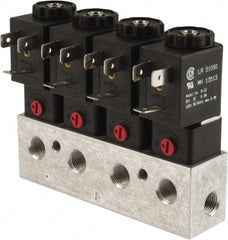ARO/Ingersoll-Rand - 1/8", CAT Series 3-Way 2-Position Bar Manifold Stacking Solenoid Valve - 24 VDC, 0.062 CV Rate, 3.275" High x 5" Long - Exact Tooling