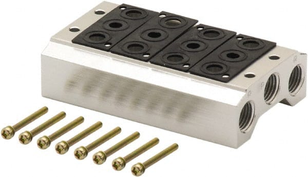 ARO/Ingersoll-Rand - 1/8" 4 Station Solenoid Valve Manifold - Use with Sierra 18mm Solenoid Valves - Exact Tooling