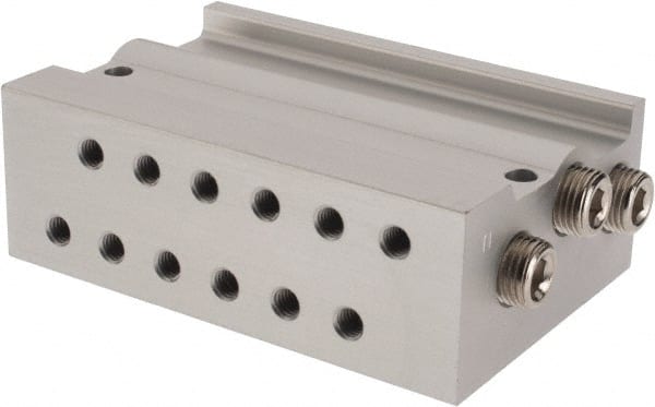 ARO/Ingersoll-Rand - 10-32 6 Station Solenoid Valve Manifold - Use with 4-Way Sierra TN Series 10mm Miniature Manifold Valves - Exact Tooling