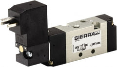 ARO/Ingersoll-Rand - 10-32" Inlet, Solenoid Actuator, Spring Return, 2 Position, Body Ported Solenoid Air Valve - 24 VDC Input, 1/4 CV, 4 Way, 115 psi, 122° Max Temp - Exact Tooling