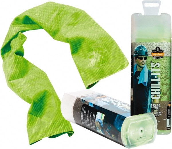 Ergodyne - Size 40", Cooling Towel - Lime Solid Pattern, Polyester - Exact Tooling