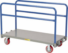 Little Giant - 3,600 Lb Capacity Steel Adjustable Sheet & Panel Truck - Steel Deck, 36" OAW, 60" Platform Length, Polyurethane Casters - Exact Tooling