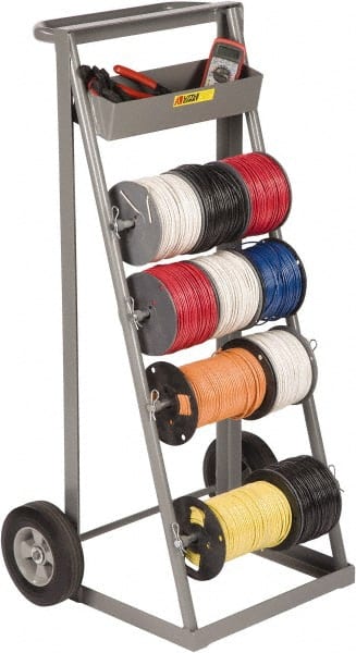 Little Giant - 300 Lb Capacity, 24" Wide x 18-1/2" Long x 45-1/2" High Wire Spool Cart - 1 Shelf, Steel - Exact Tooling